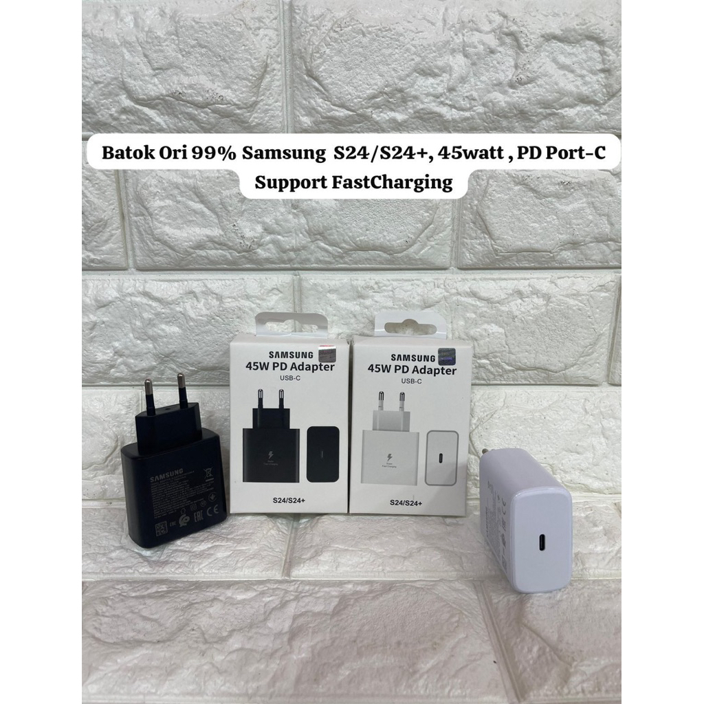 Adaptor Batok Ori 99% Samsung S24+ & S25+ , 25W PD Port-C Fast Charging Kepala Charger Type C