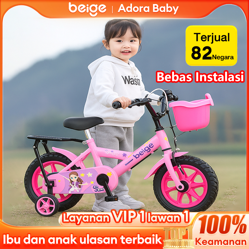 Garansi 30 Tahun Sepeda anak usia 3 - 12 tahun 12/16 inch sepeda anak perempuan sepeda rangka