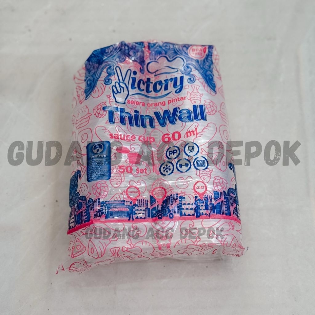 DEEMARK DM VICTORY 60ML ISI 50PCS / Cup Saos Klip 60ml/ Cup Mayones Plastik/ Mayonnaise 60 Ml
