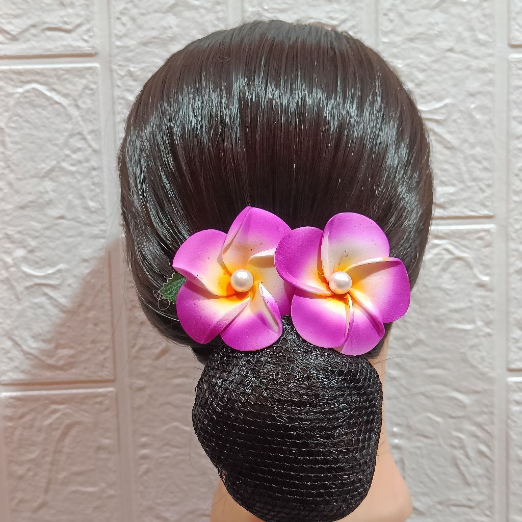 Jepit rambut arnet bunga kamboja ungu / jepit rambut harnet bunga kamboja ungu untuk hairdo sanggul 