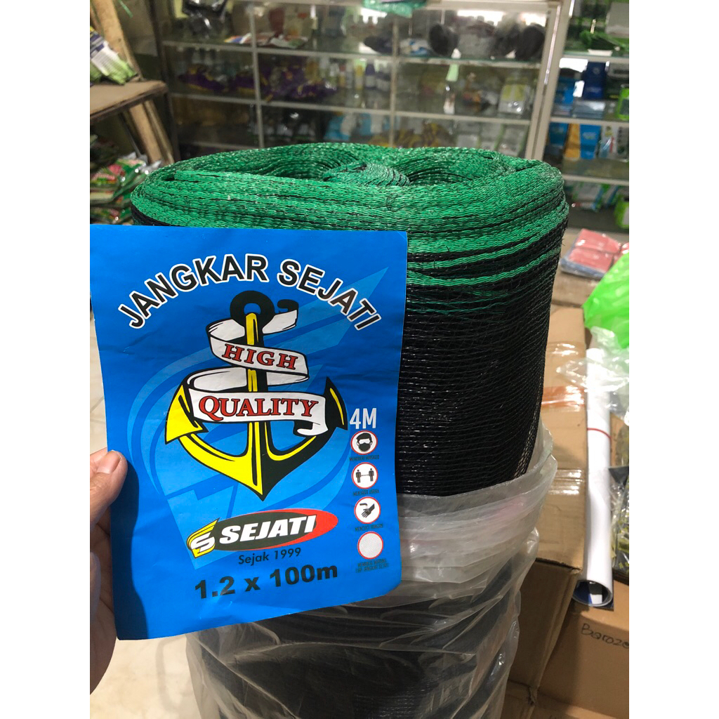 paranet/strimin hitam lebar 1,2m (harga permeter) jaring pagar ayam