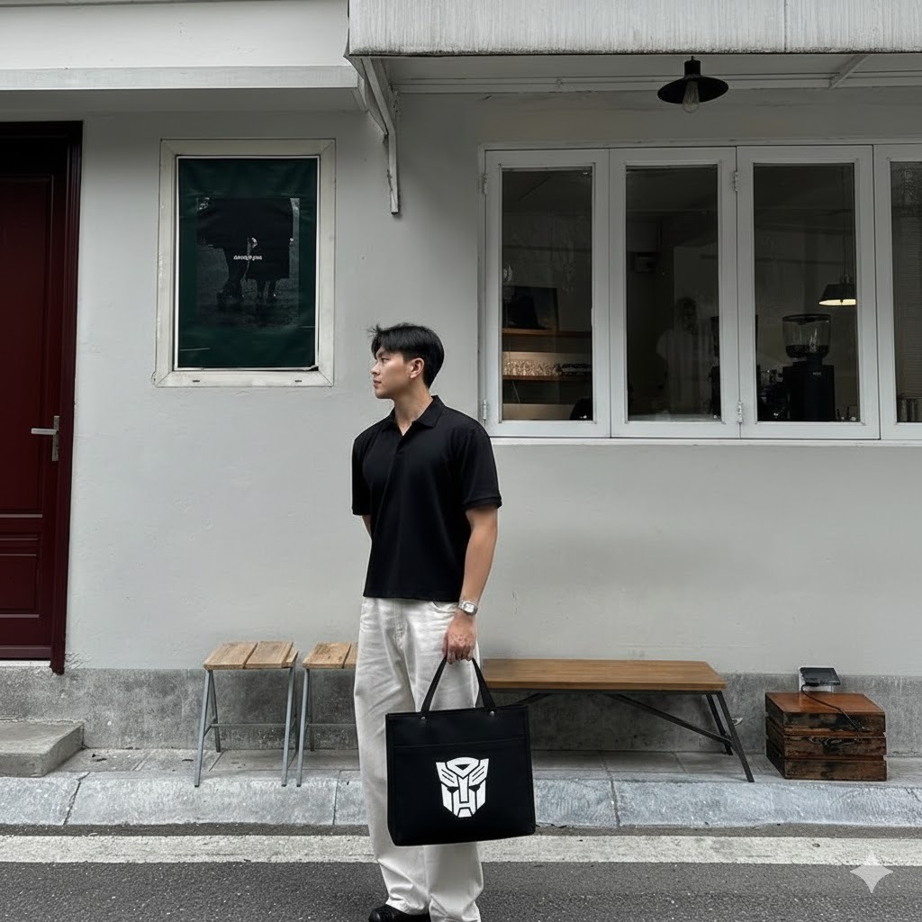 Tas Tote Bag Kanvas Resleting Cowok Wanita | Bagven