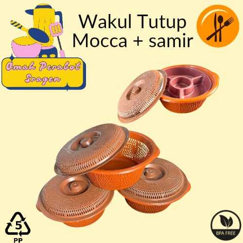 (PAKET HEMAT 4 LUSIN) WAKUL TUTUP MOCA+SAMIR - BESEK TUTUP SEKAT LAUK PLASTIK TEBAL