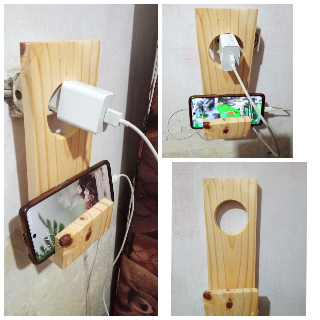 Holder handphone gantung/stand kayu gantung handphone/holder handphone kayu