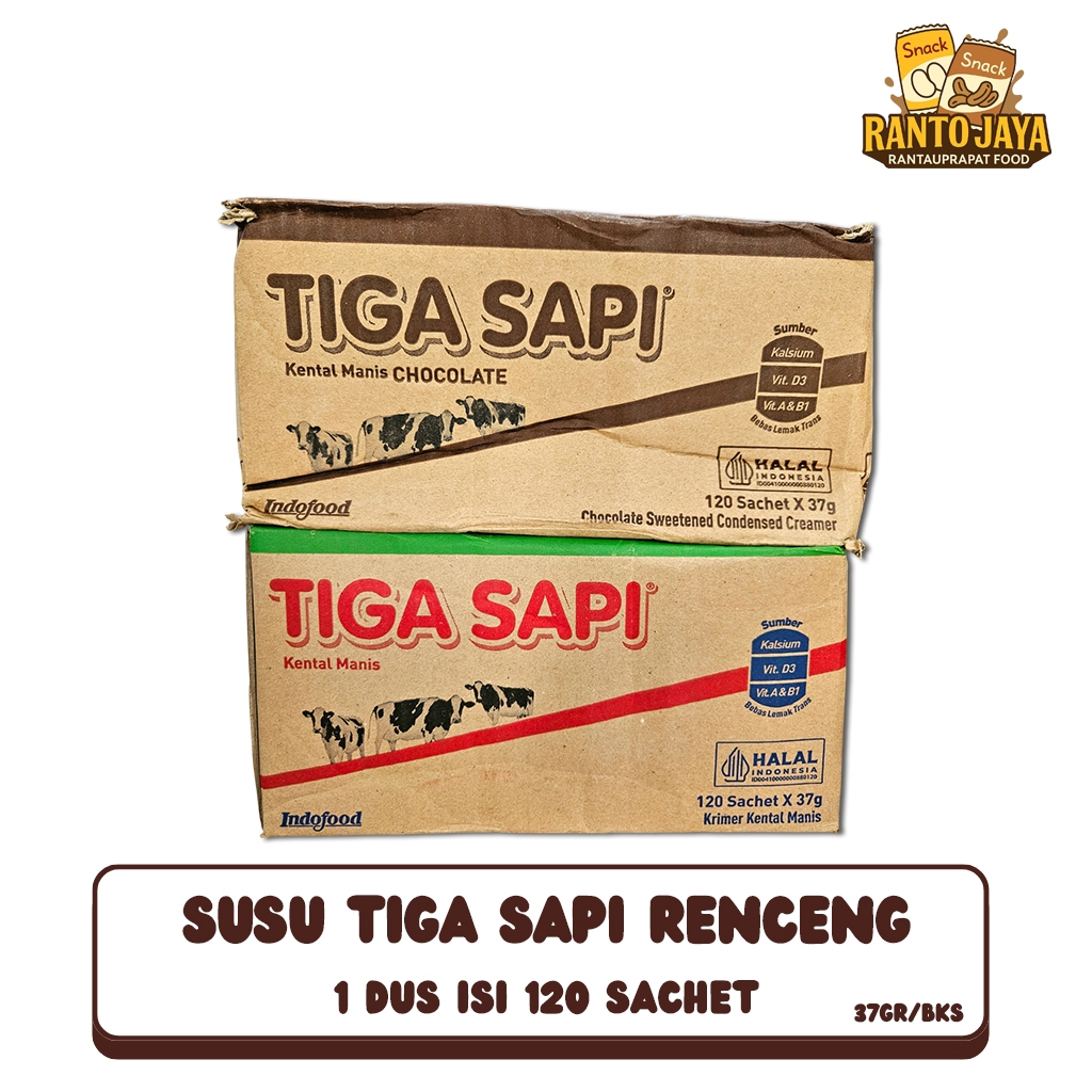 1 Dus Susu Tiga Sapi Renceng isi 120 Sachet