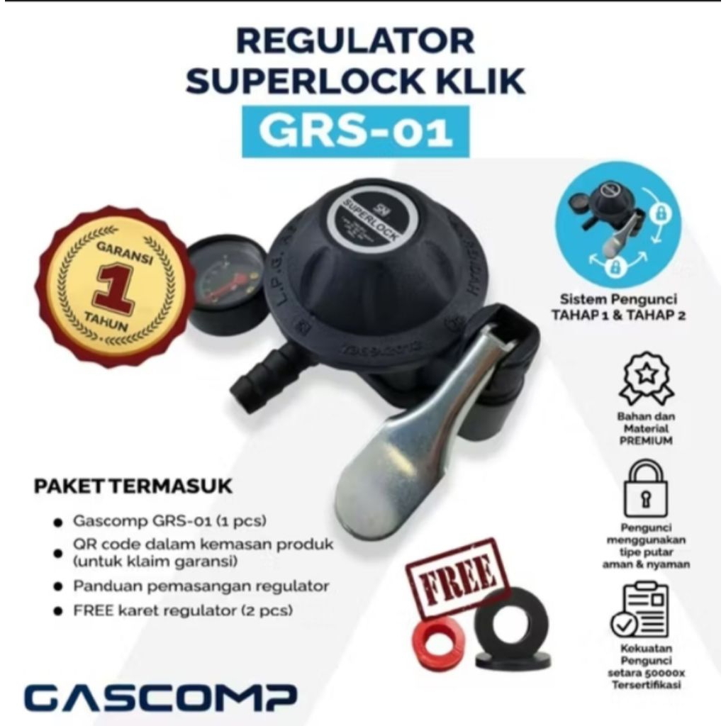 Regulator Gas LPG SUPERLOCK Gascomp GRS - 01
