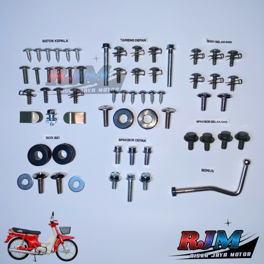 Baut Suzuki Rc 100 lengkap / baut full body Suzuki rc 100/ baut full body bravo