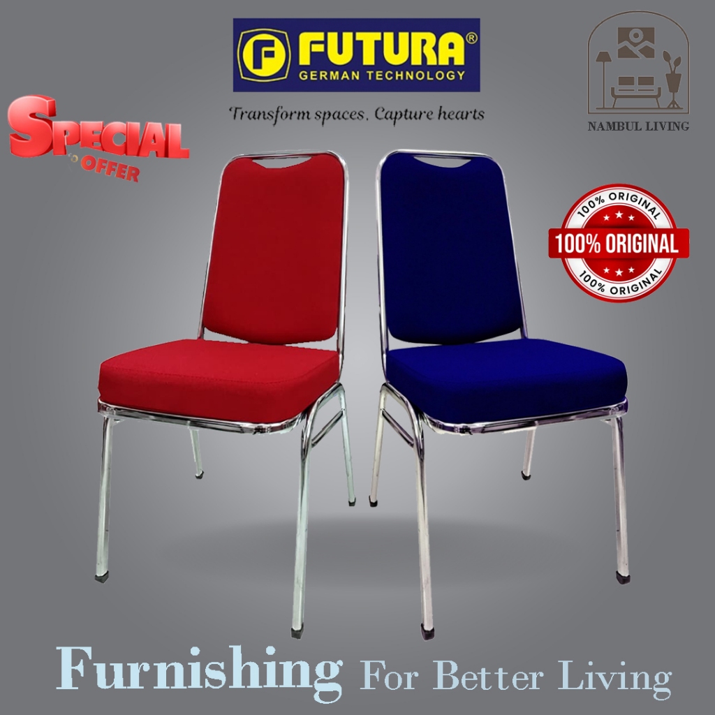 [READY STOCK] Kursi Susun Stainless Futura Original 405 Kursi Pesta Kantor Kursi Kondangan Kuat