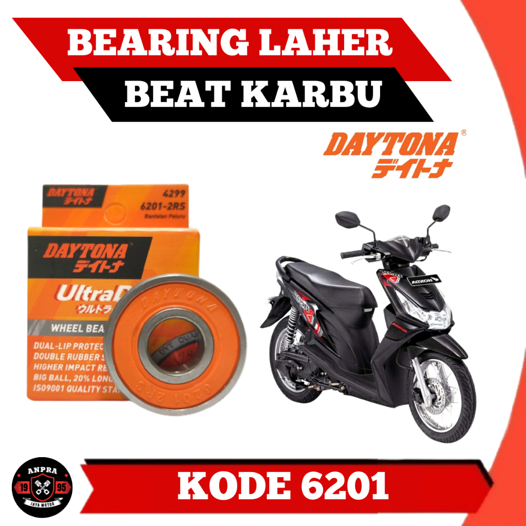 BEARING LAHER RODA DEPAN DAYTONA HONDA BEAT KARBU ORIGINAL 6201