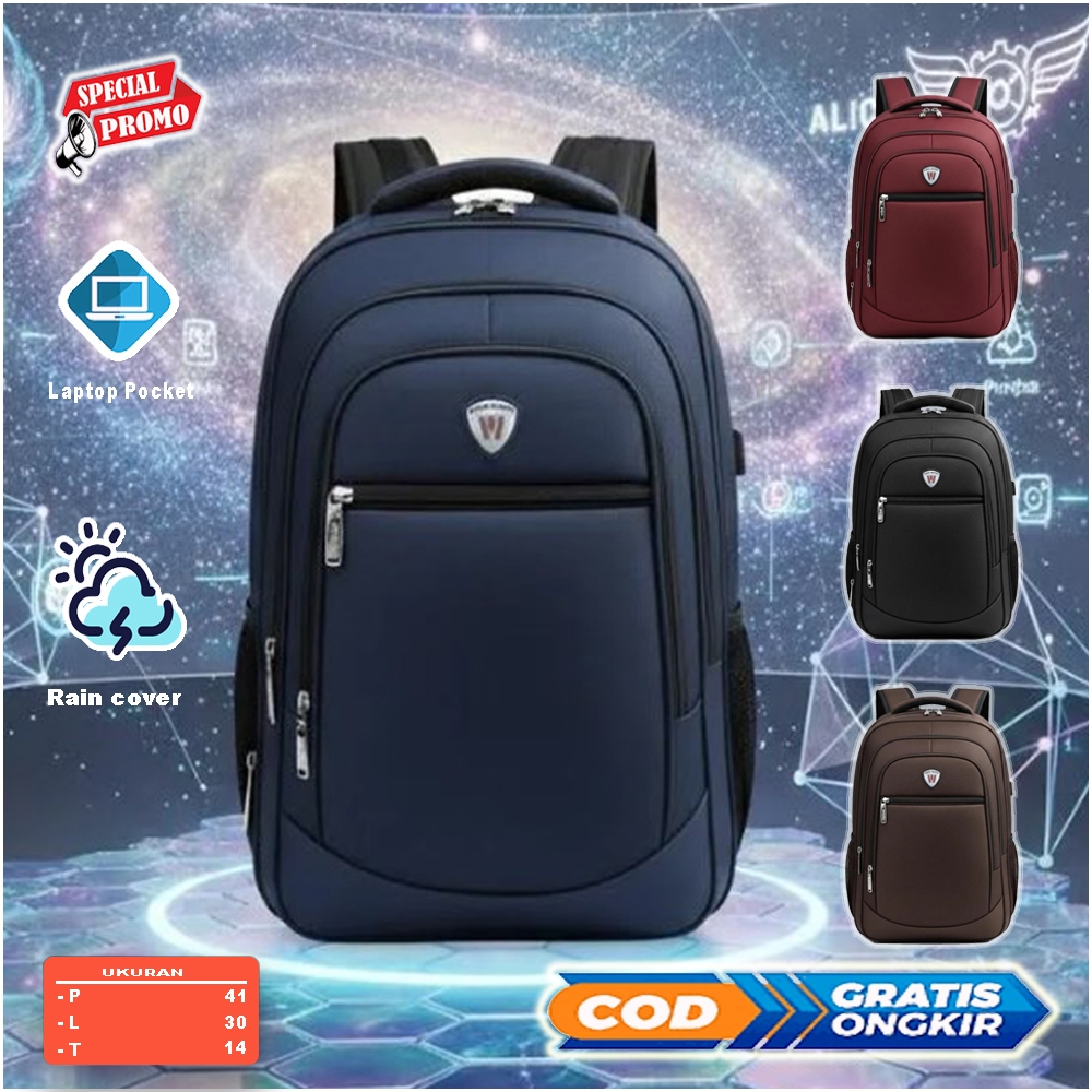 Tas Ransel Polo Water TAS Sekolah & Kerja | Backpack Pria Wanita Ukuran Besar Laptop 14 Inch