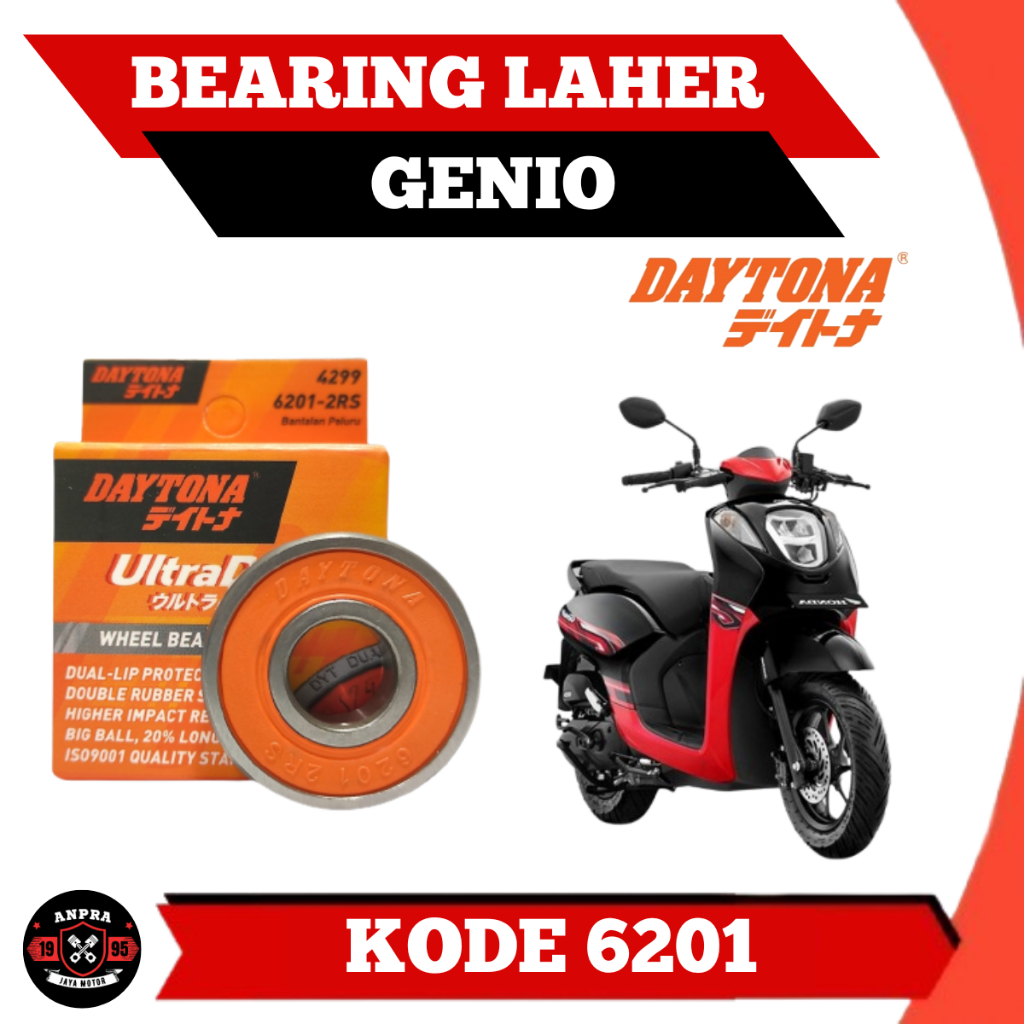 BEARING LAHER RODA DEPAN DAYTONA HONDA GENIO ORIGINAL 6201