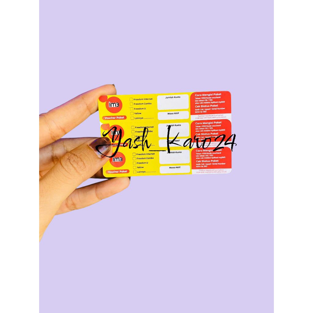 Voucher kosongan voucher bahan inject kuota voucher im3