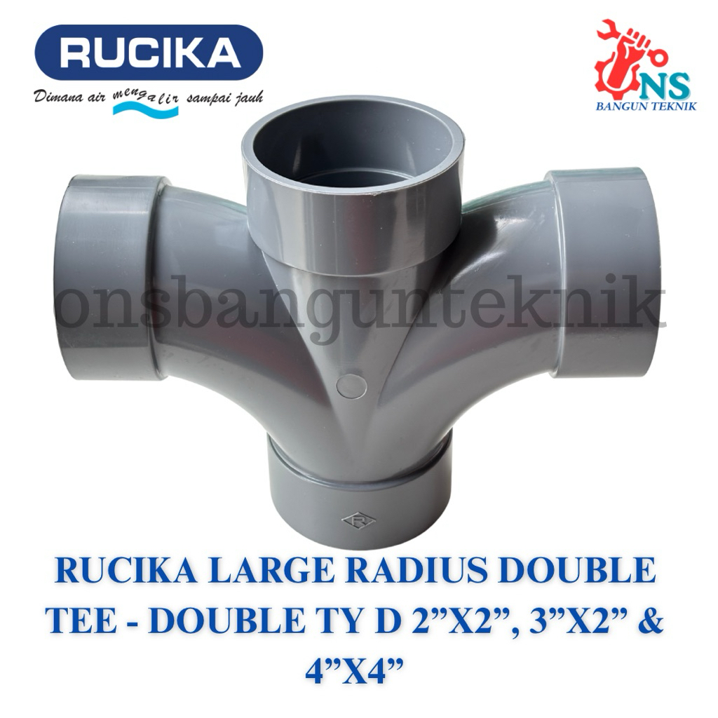 DOUBLE TY - RUCIKA Y JOINT TEE SAMBUNGAN PIPA 3 ARAH - LARGE RADIUS DOUBLE TEE D-WLT