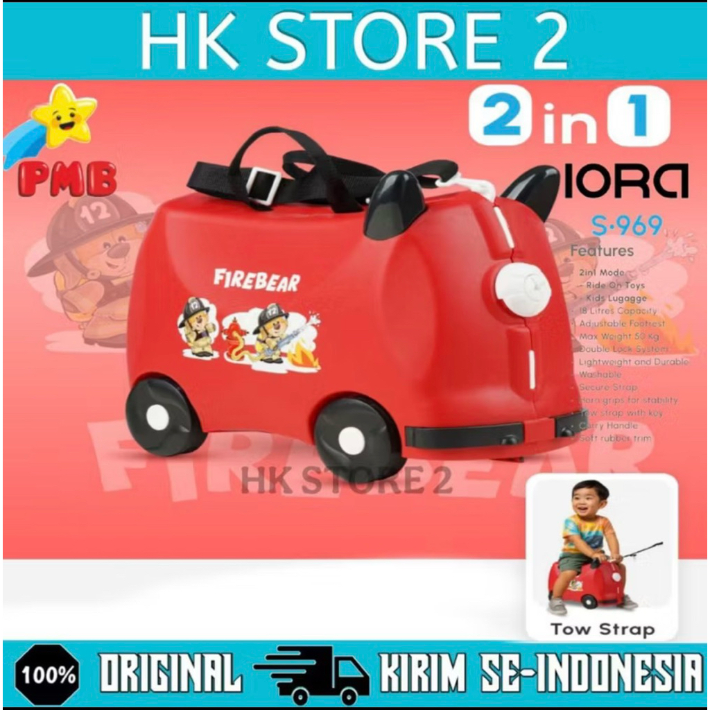 KOPER CABIN ANAK TRUNKI BISA DI NAIKIN /RIDE ON IORA S-969- MERAH