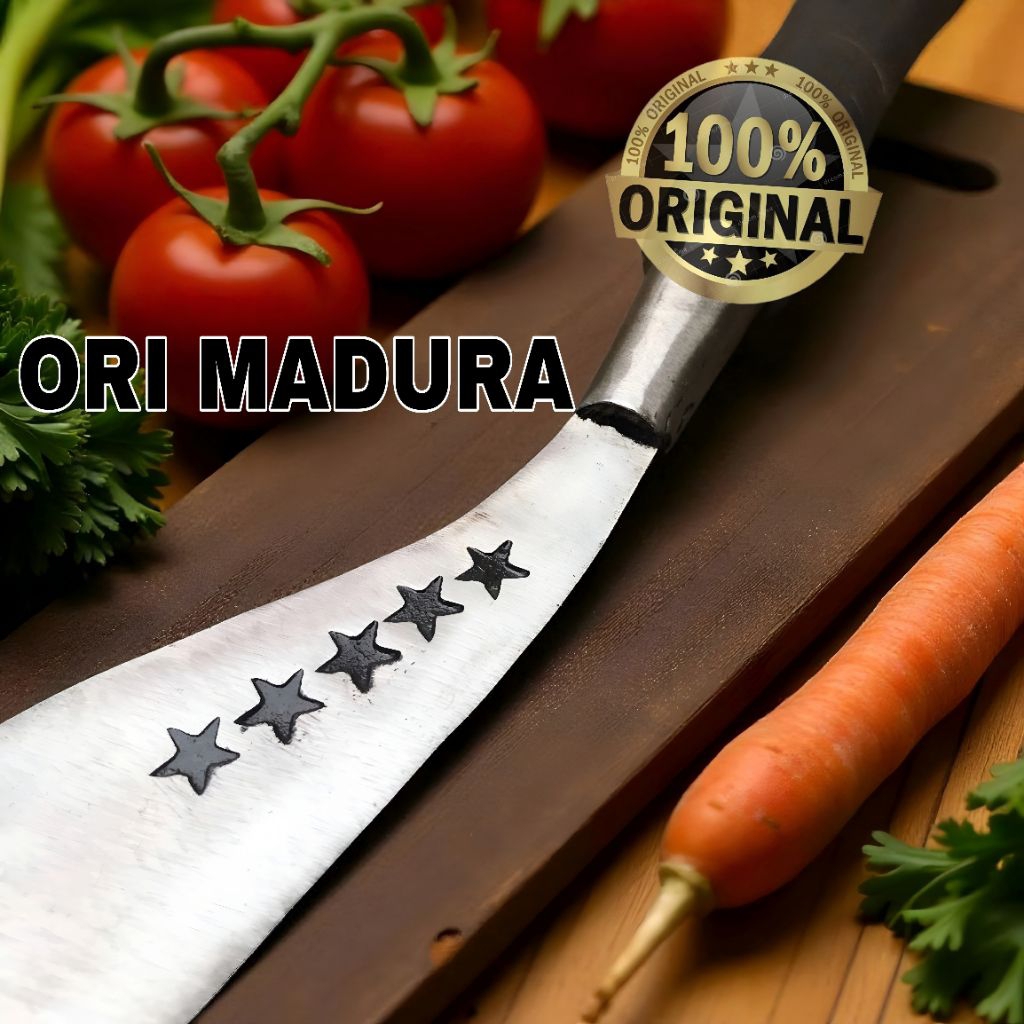 alat tradisional arit rumput asli baja per khas madura original cap bintang lima