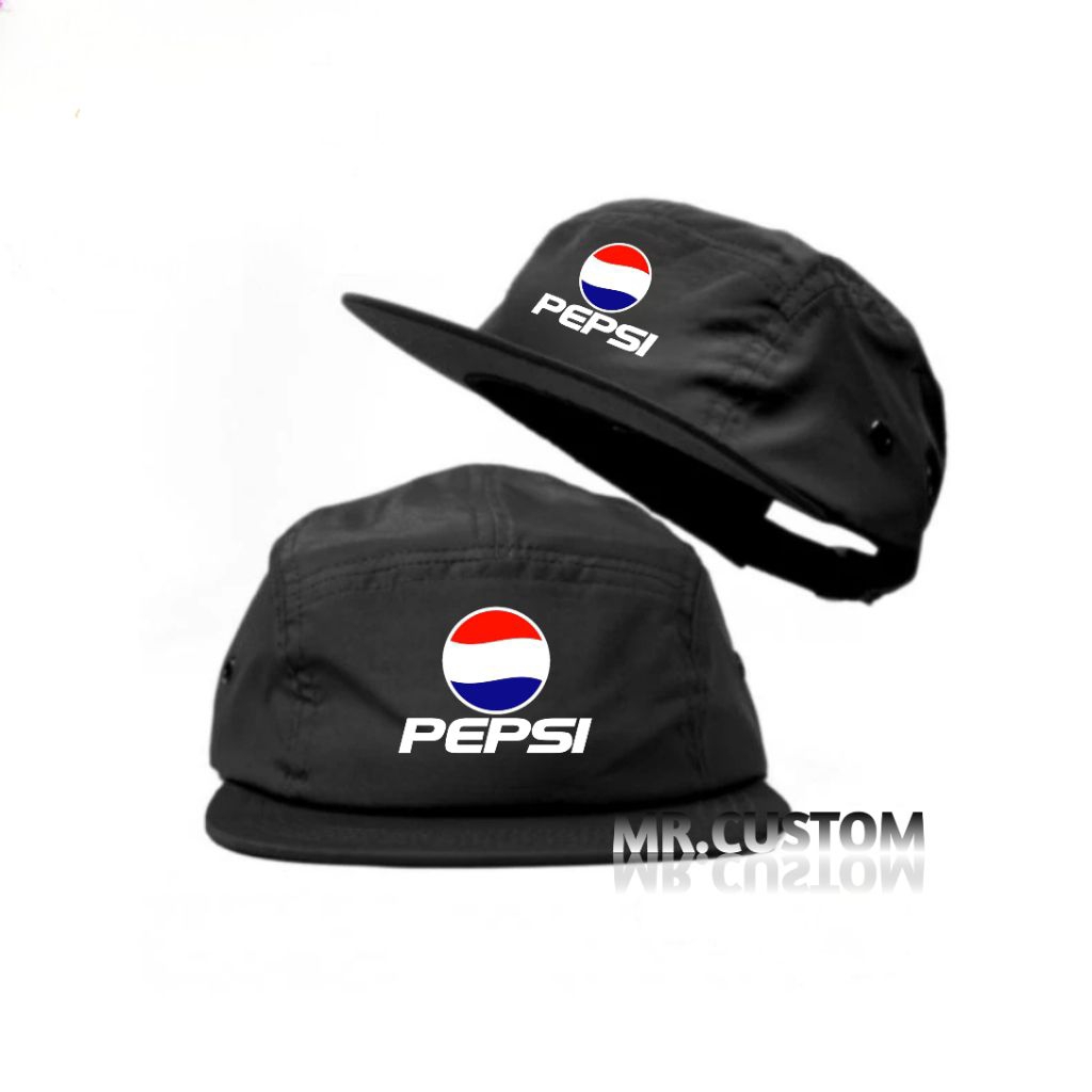 Topi 5 Panel Casual Pepsi Vintage Logo/ Five Panel Skena Pria Wanita Dewasa