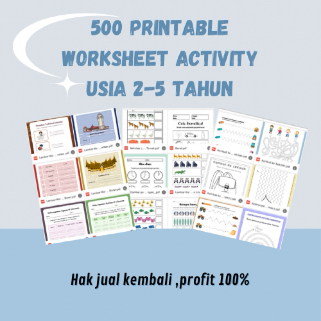 500+ Halaman Printable Worksheet Anak Usia 2-5 Tahun