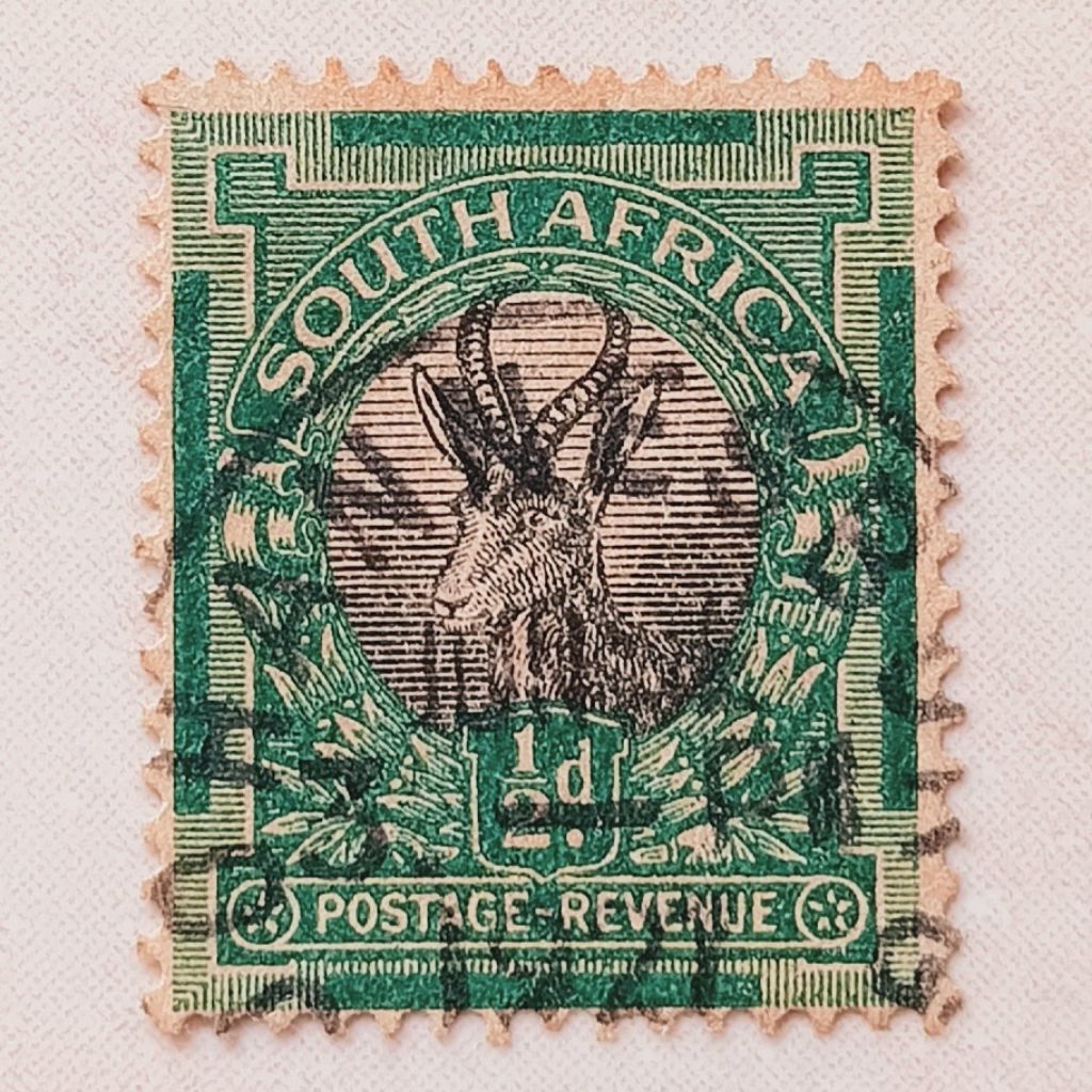 (AD) Perangko Afrika Selatan 1935 Pictorials - Hyphenated - Springbok's Head (Antidorcas marsupialis