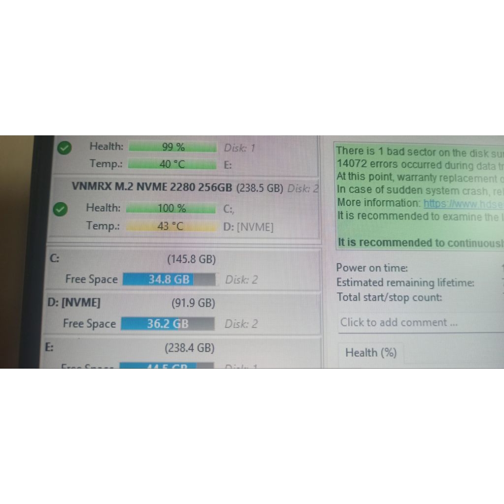SSD M.2 NVME 256 GB,  prelove masih bagus dan normal