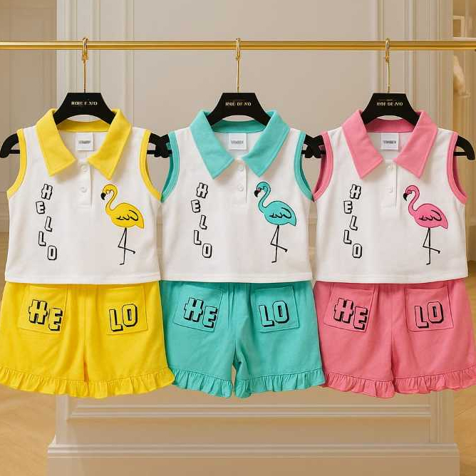 Walton Kids 5935 Setelan Walton Kids Bayi Prempuan Usia 6-12 Bulan Bahan Kaos Adem dan Dijamin Nyama
