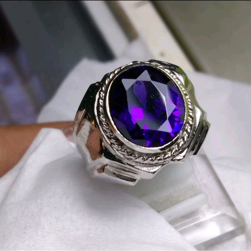 Cincin Permata Kecubung Ungu