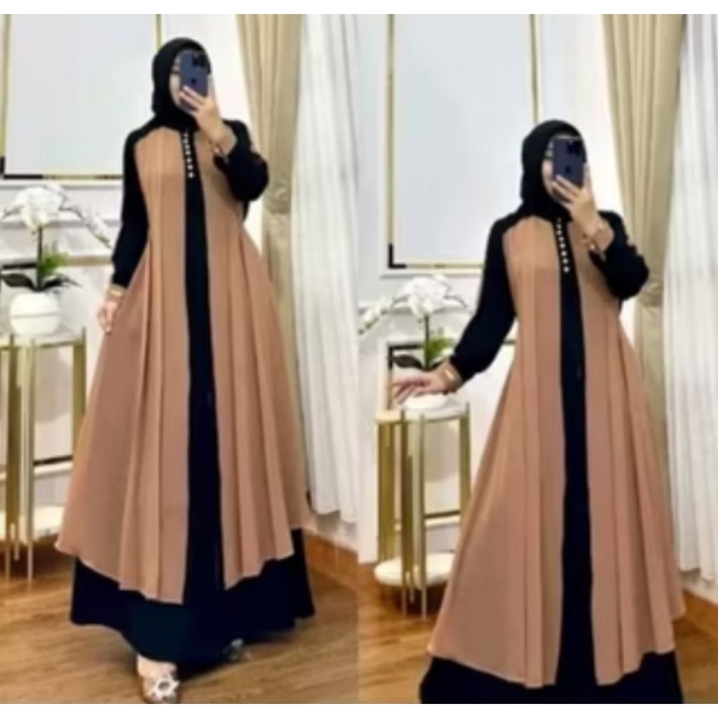 Gamis Azahra model auter Ter baru dan mewah cocok buat kondangan dan lebaran