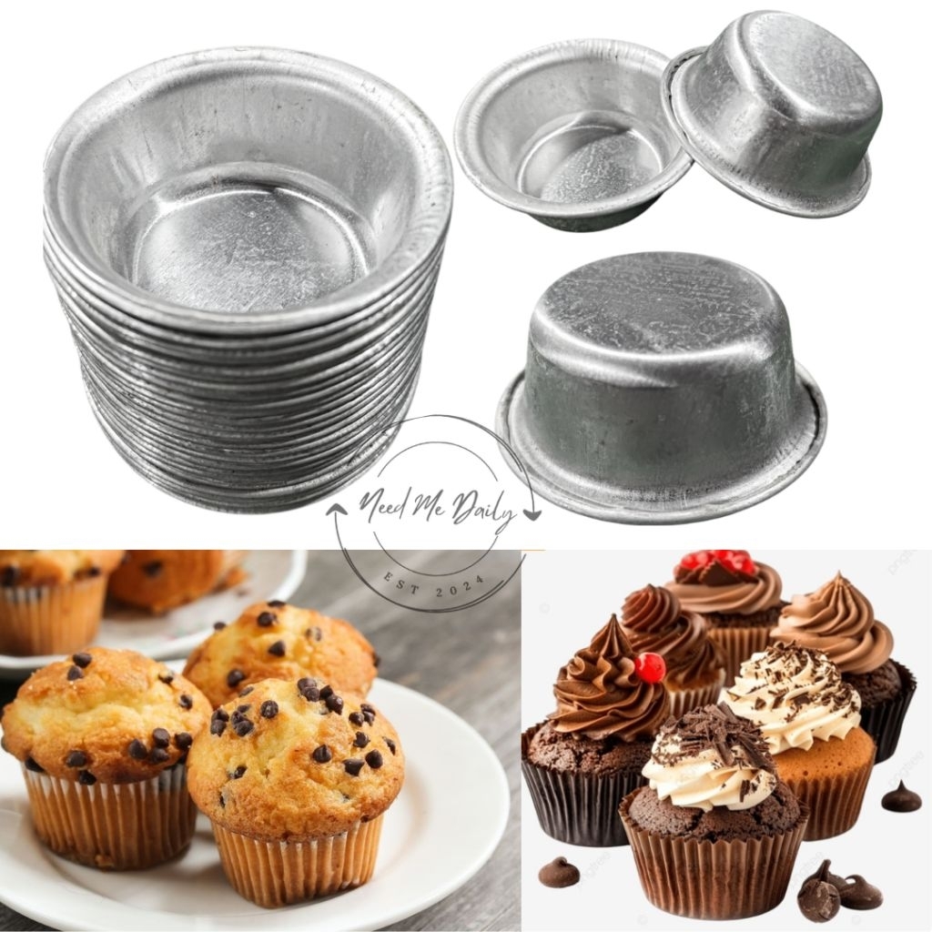 CETAKAN KUE MUFFIN BOLU KUKUS ALUMINIUM BPA FREE / BOLU PRESS KUE BULAT TART MINI CUPCAKE APEM KECIL