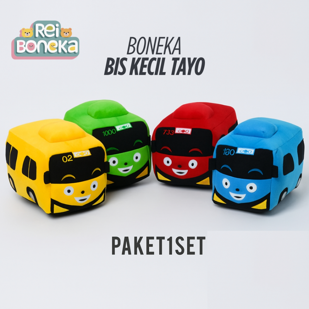 Boneka Bus Tayo Edukatif 25x15cm 4 Warna - Bisa COD