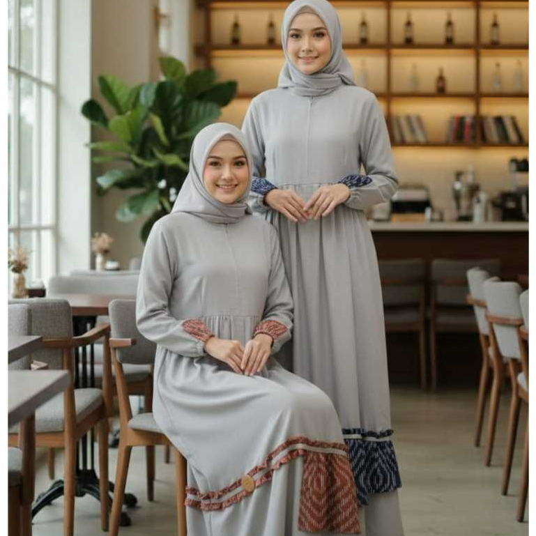 ZISHEERI DAILY - Dress Kinnas Series Bahan Katun Mix Tenun