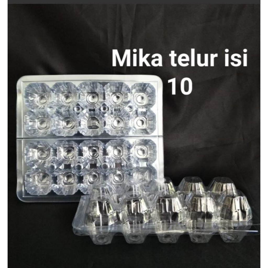 mika telur ayam isi 10 lubang, dengan pengunci
