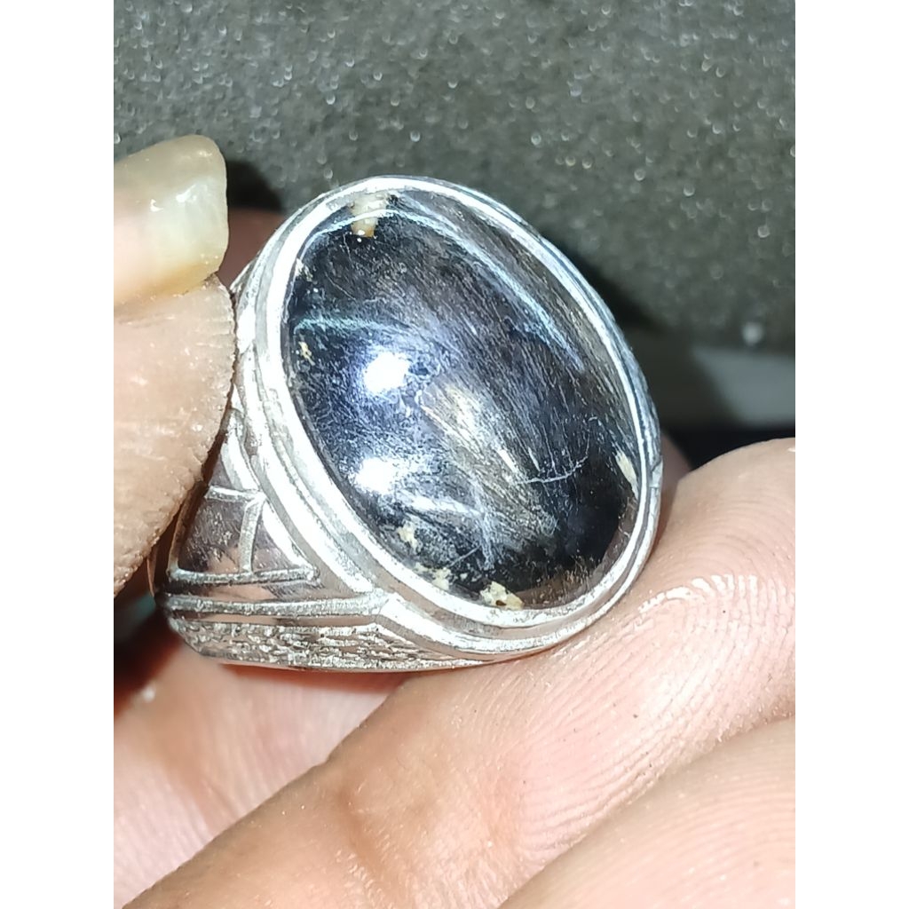 Cincin Batu Akik Bulu Macan Lumajang serapenite