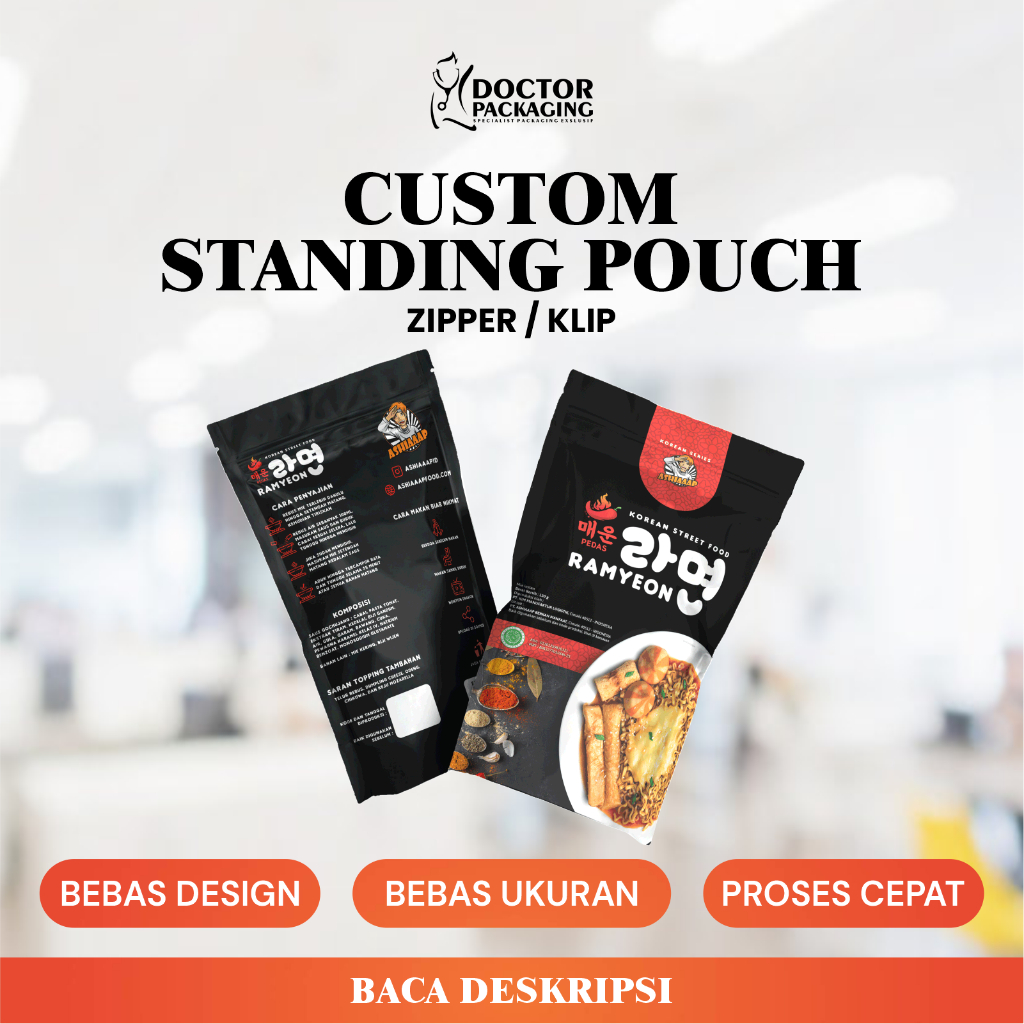 Custom Standing Pouch Zipper Full Printing