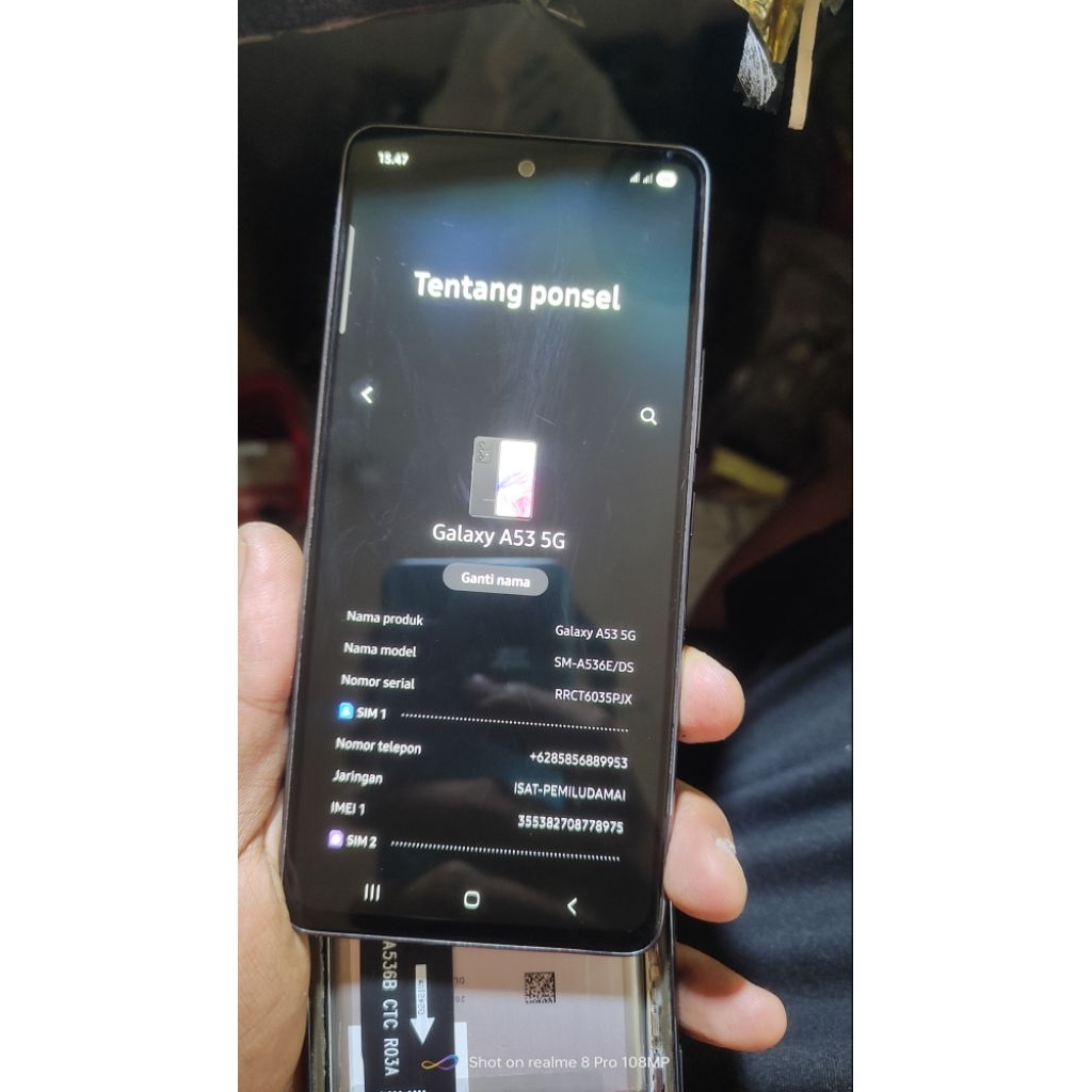 LCD SAMSUNG A53 5G ORIGINAL SET FRAME TESTED