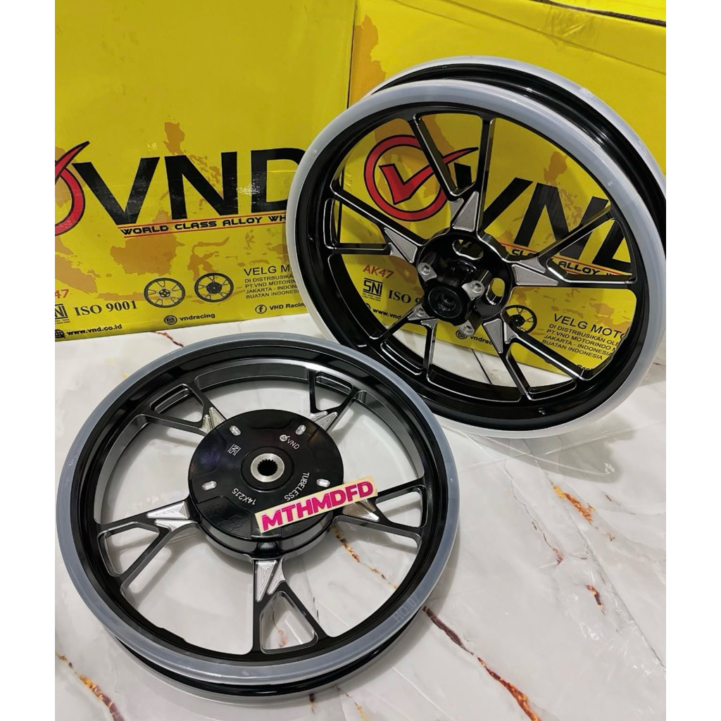 Velg Vnd Racing copy fino thailand R.14 hitam yamaha mio fino soul
