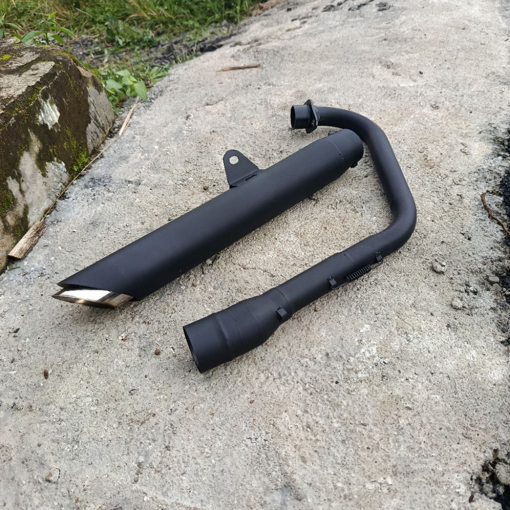 Knalpot racing freeflow black japstyle bratstyle fullsysteem SCORPIO W175 XSR155 CB GL MP TIGER BYSO