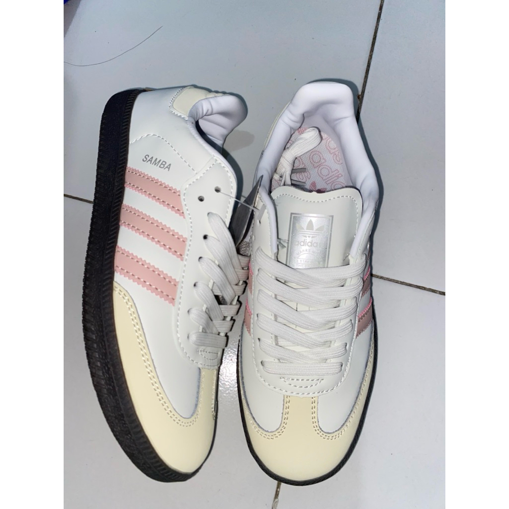 ADIDAS SAMBA OG PUTIH GARIS PINK ORIGINAL