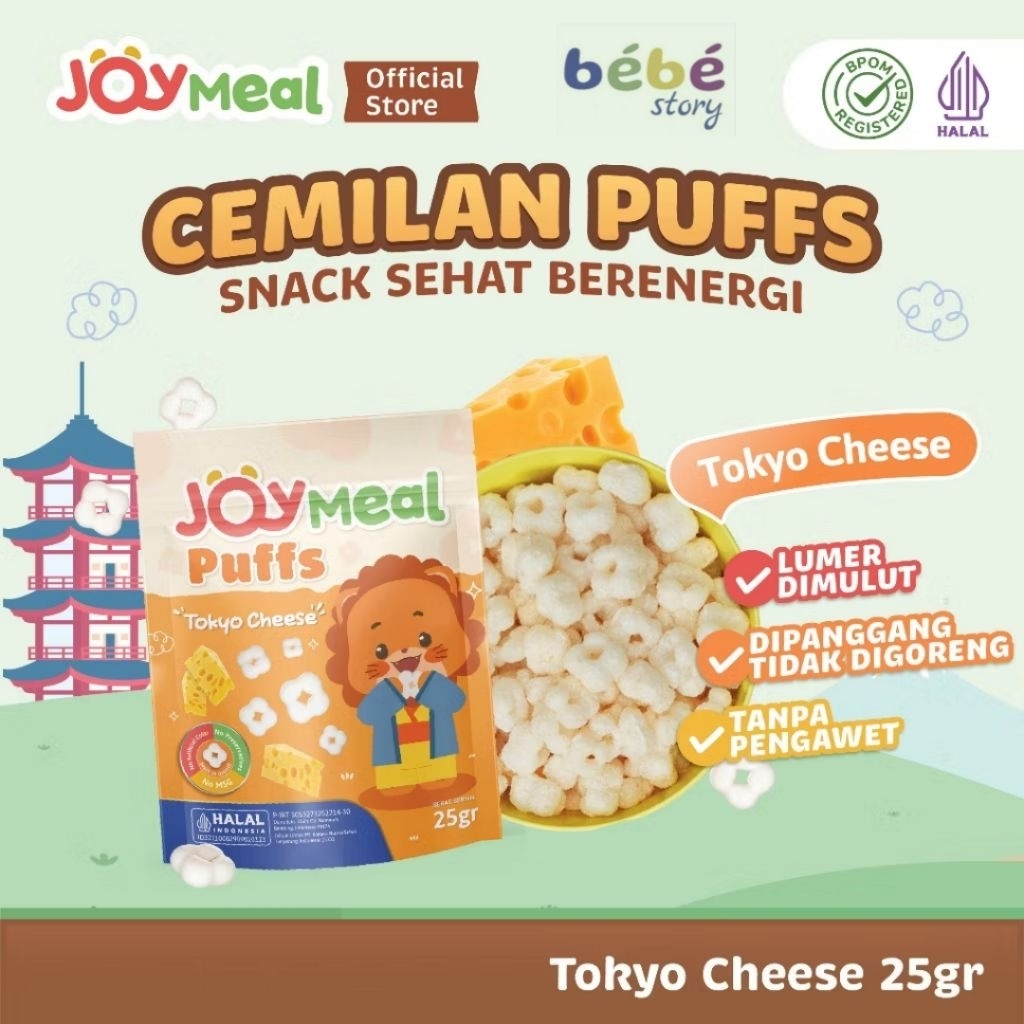 Joymeal Puffs Tokyo Cheese - Cemilan Snack Anak Sehat Rasa Khas Jepang