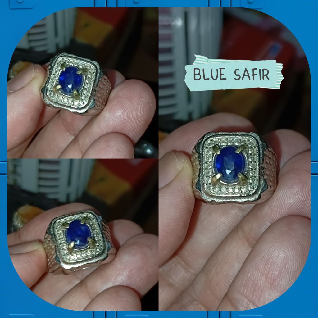 Cincin Blue Safir Asli Natural