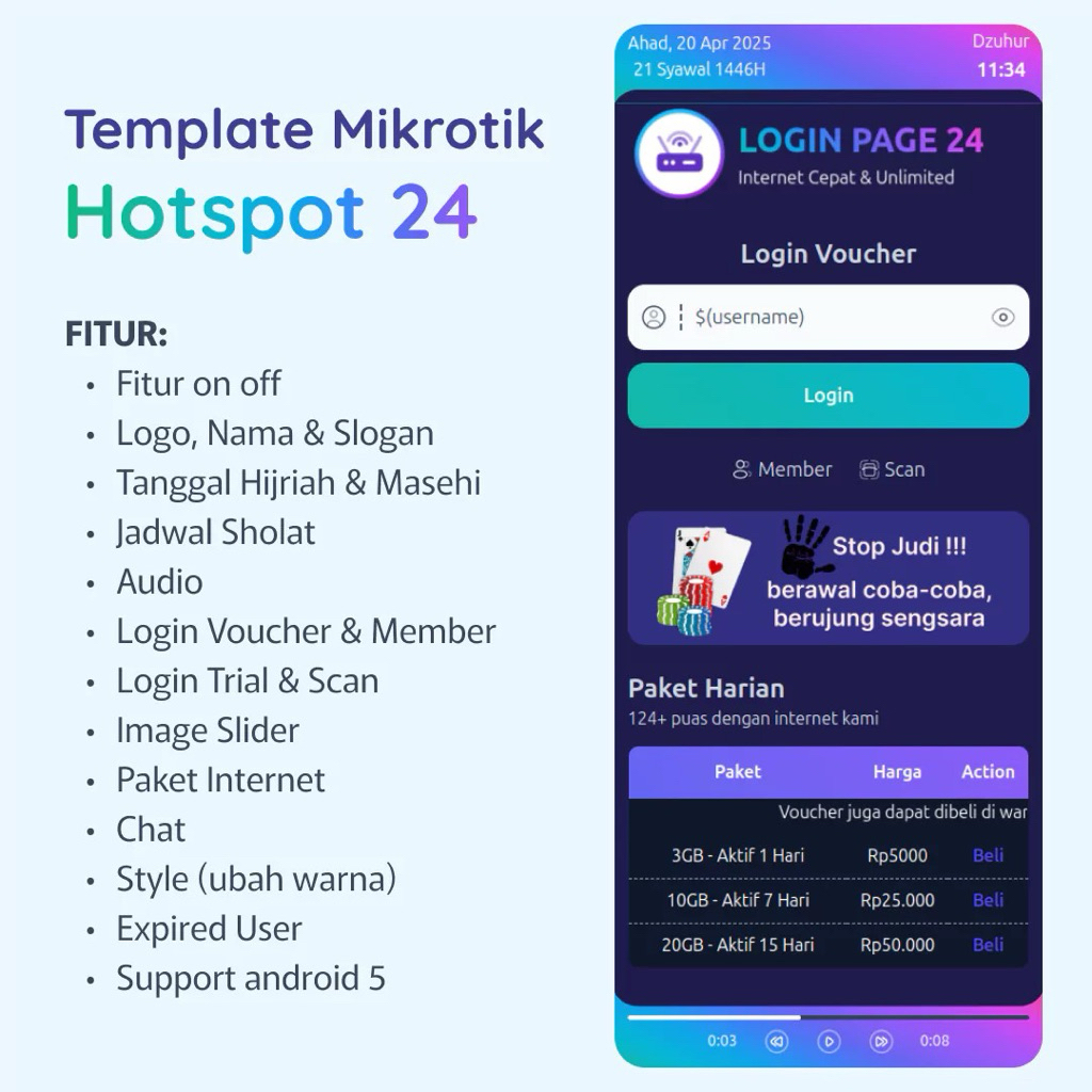 Template Login Page Hotspot Mikrotik 24