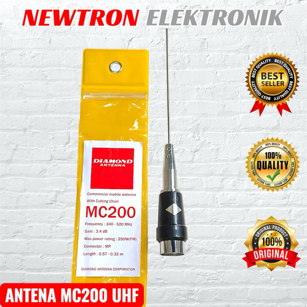 Antena MC200 UHF 340-520Mhz Diamond di Mobil Compatible untuk Radio Rig Mini QYT KT8900 Redell Kenwo