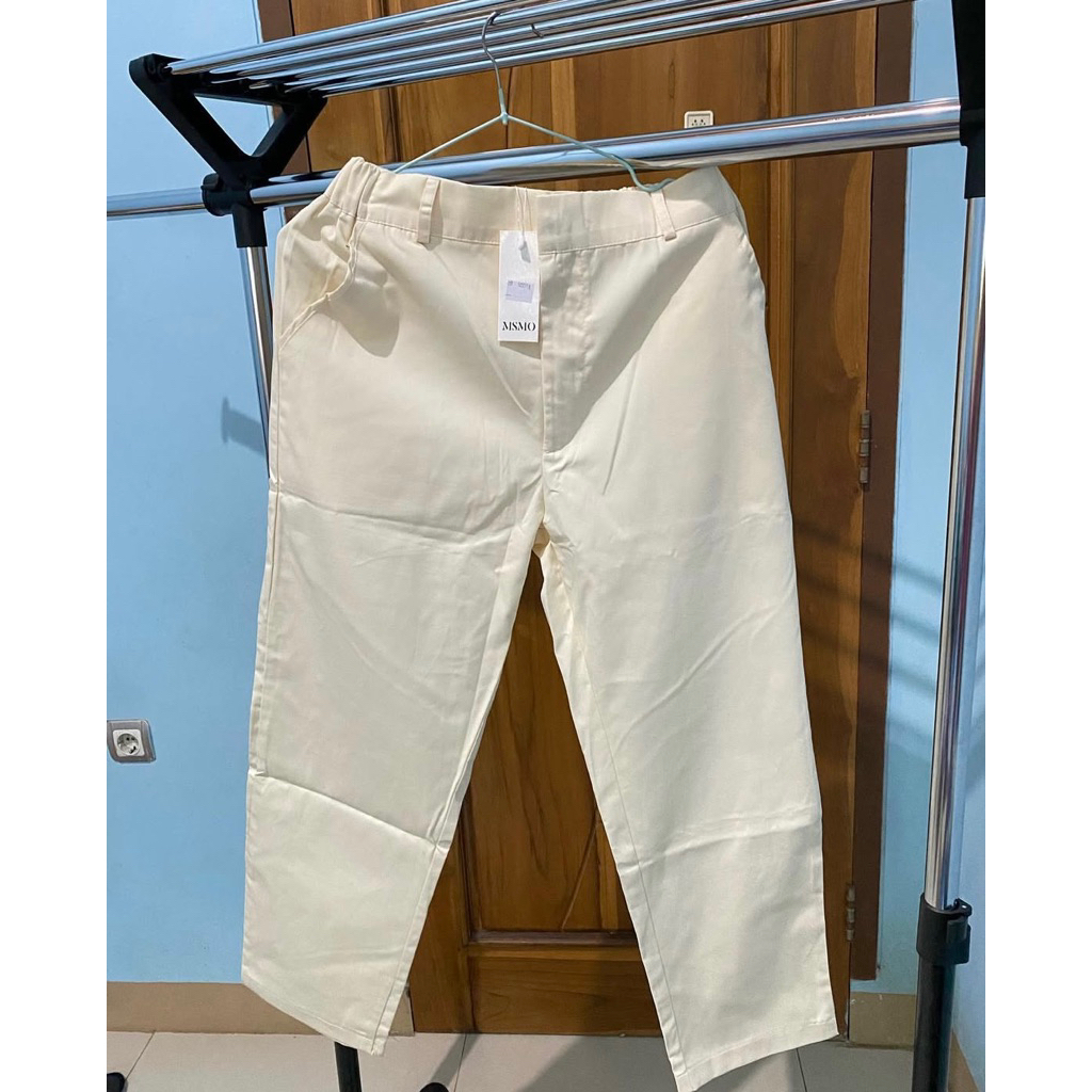 Celana Wanita Baggy Pants Warna Cream terang MSMO