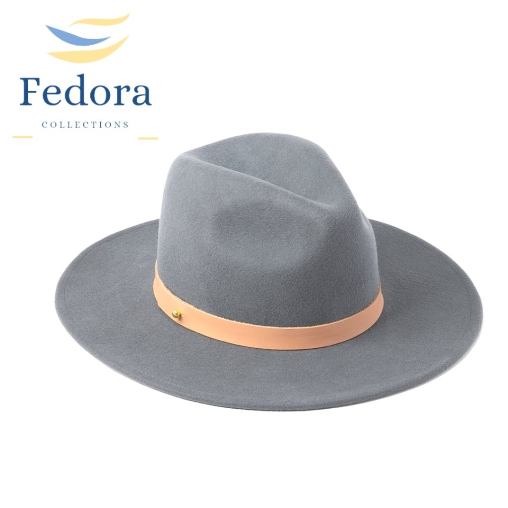 Topi Fedora pria bahan wol import
