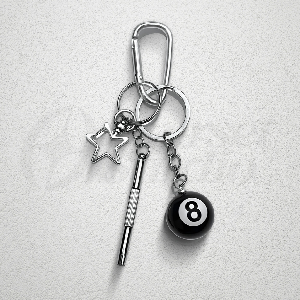 Gantungan Kunci Skena Kalcer Y2K - Carabiner Skena Kalcer Streetwear - Ganci Skena Kalcer 8ball Bili