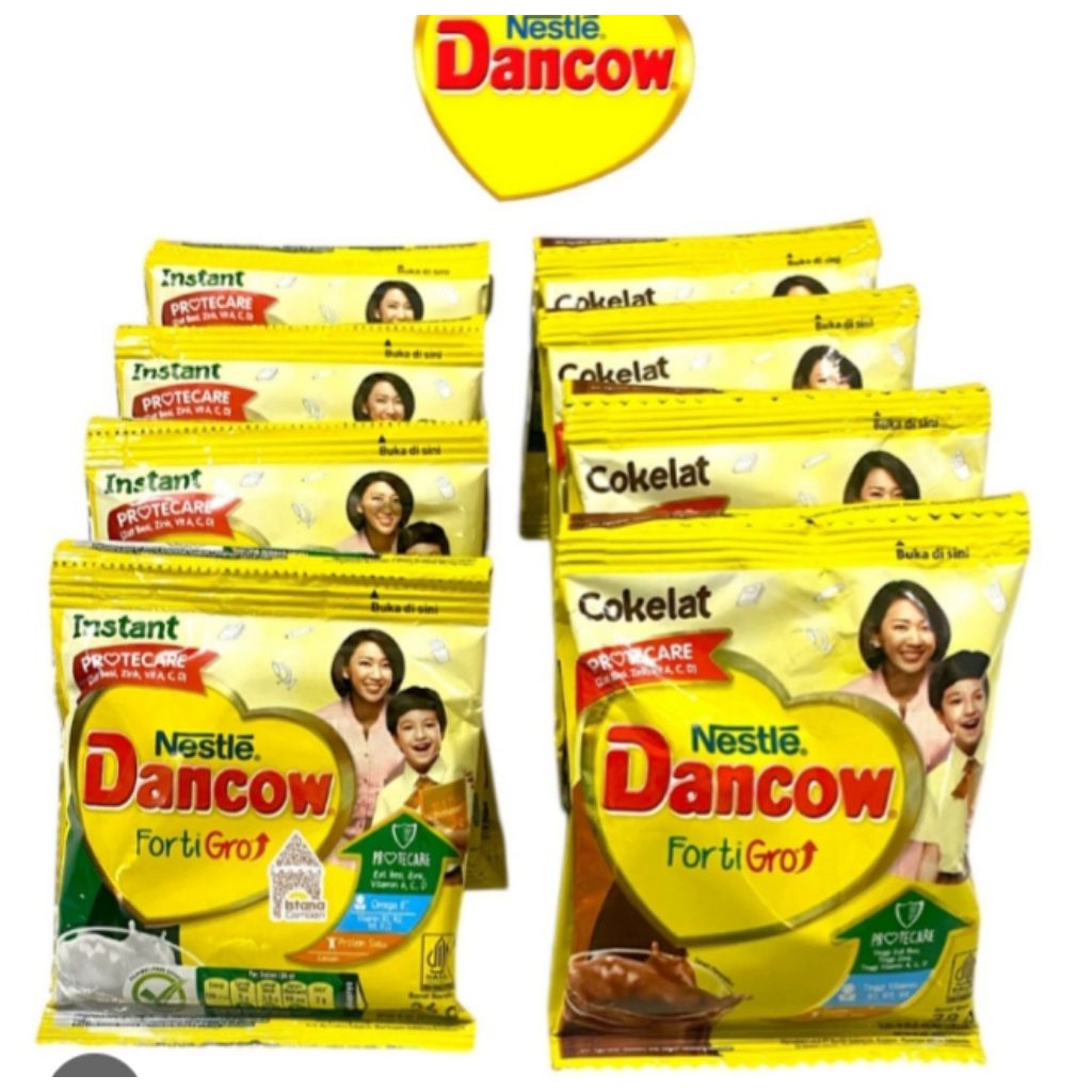 Dancow sachet Susu bubuk 27gr / Susu Dancow sachet coklat dan putih / putih 27gr coklat 38gr