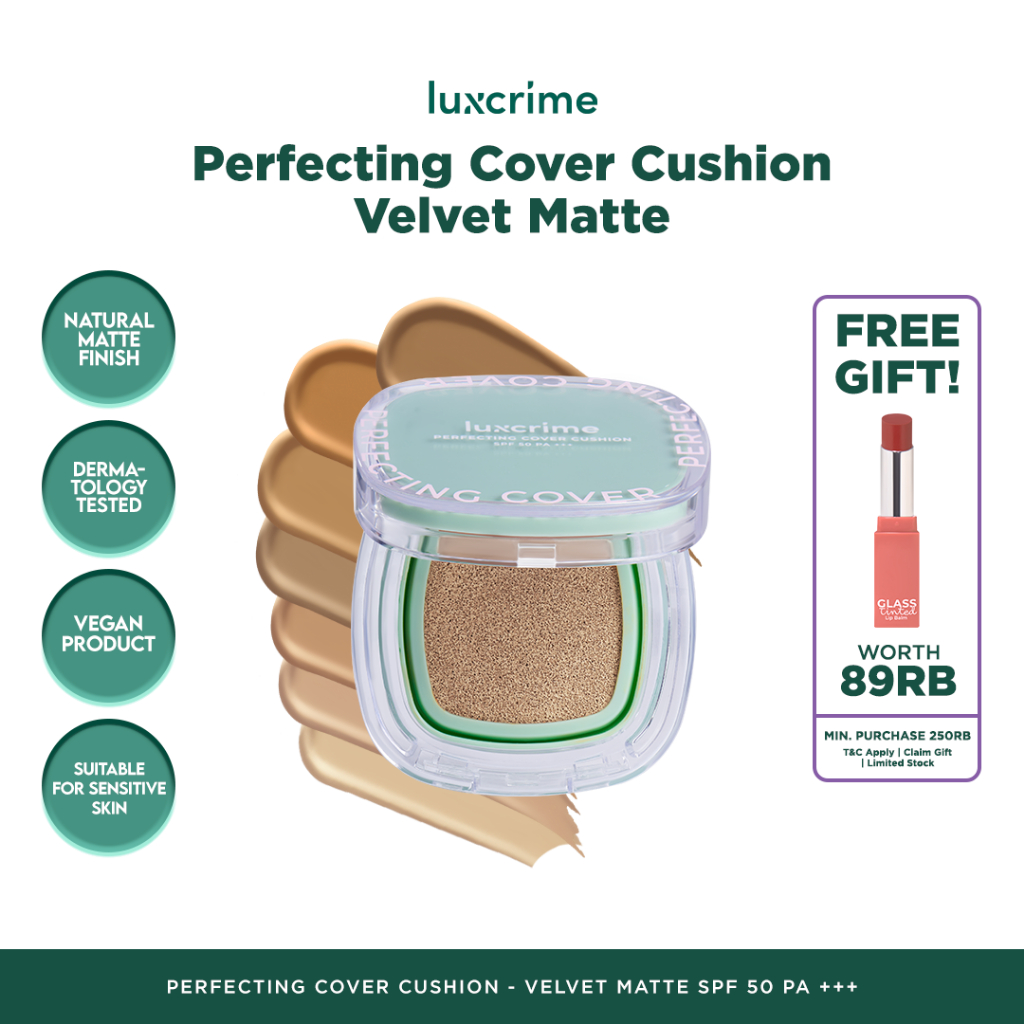 Luxcrime Perfecting Cover Cushion - Velvet Matte SPF 50 PA +++ (FULL/REFILL)