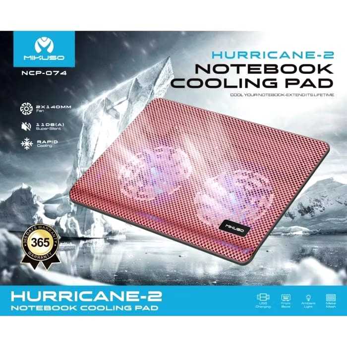 Mikuso NCP-074 Hurricane-2 Notebook Cooling Pad Super Silent Double Fan