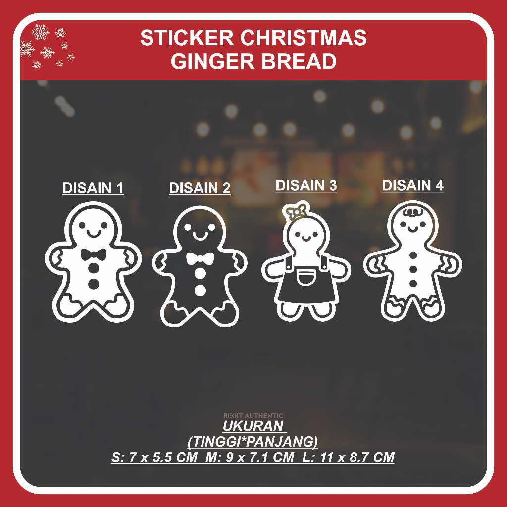 CUTTING STICKER CUSTOM / STIKER HIASAN NATAL KUE JAHE STICKER GINGER BREAD / STICKER CHRISTMAS NATAL