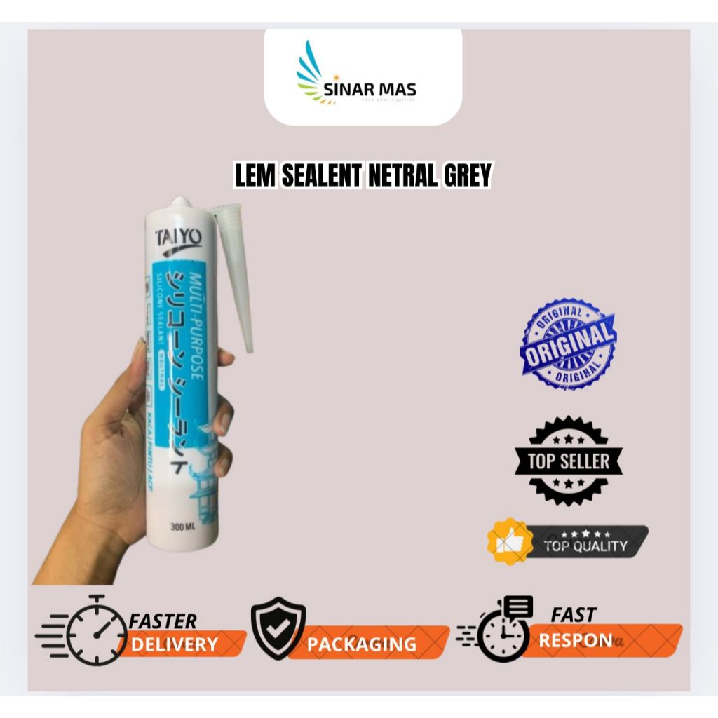 Lem Sealent Netral Grey/Neutral Silicone Sealant Grey (Abu-abu) - Lem Sealant Tahan Cuaca & Anti Kor