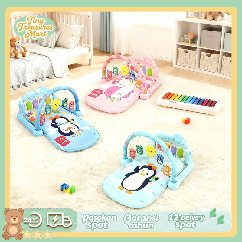Tiny Treasures Mart Piano kaki bayi 0-36 Bulan Bayi Gym Playgym Mainan Bayi Rattle Playmate Musik Pi
