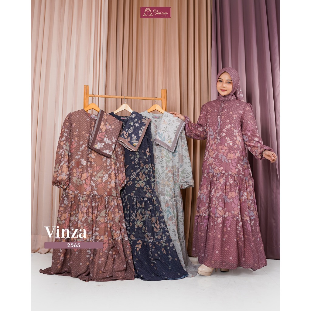 Gamis Muslimah Vinza Set Hijab Kode 2565 By Taneem Muslim Dress